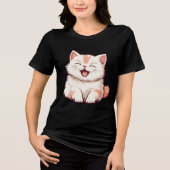 Schattige Kat- Vaak Lachen Tri-Blend Shirt (Voorkant)