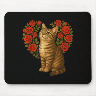 Schattige kat Valentijn bloemhart grappige kat lie Muismat