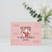 Schattige Kat Valentijnsdag Briefkaart (Staand voorkant)