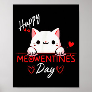 Schattige kat Valentijnsdag liefde voor meisjes ka Poster