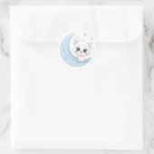 Schattige kat van de maan ronde sticker (Tas)
