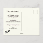 Schattige Kat verhuist nieuw adres Aankondigingskaart (Achterkant)