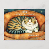 Schattige Kat verhuist nieuw adres Aankondigingskaart (Voorkant)