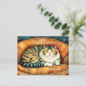 Schattige Kat verhuist nieuw adres Aankondigingskaart (Staand voorkant)