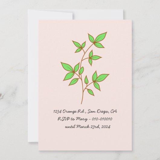 Schattige Kat - Verjaardagsfeest Kaart (Achterkant)