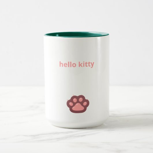 Schattige Kat Vibes Mok – Roze & Sweet Esthetisch (Midden)