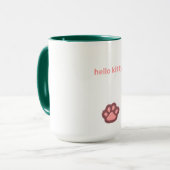 Schattige Kat Vibes Mok – Roze & Sweet Esthetisch (Voorkant links)