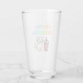 schattige kat voor het laden van koffie glas (Achterkant)
