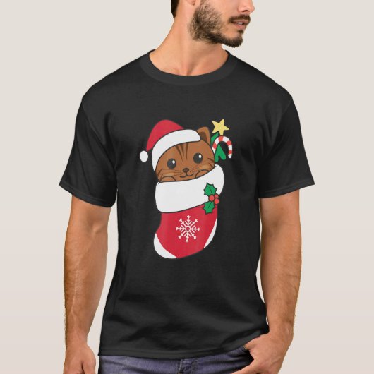 Schattige kat voor kerst kat 8 t-shirt (Voorkant)