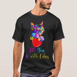 Schattige Kat voor kitten Kleurrijke Kitty Adoptie T-shirt