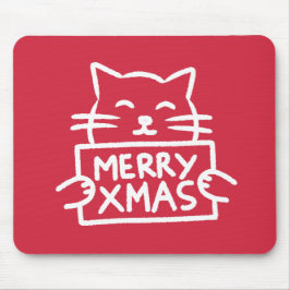 Schattige Kat Vrolijk Kerstmis Muismat