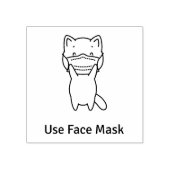 SCHATTIGE KAT WAARSCHUWT GEBRUIK GEZICHTSMASKER Ho Rubberstempel (Afrduk)