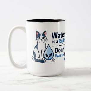 Schattige Kat Water Besparen Milieuvriendelijk Tweekleurige Koffiemok