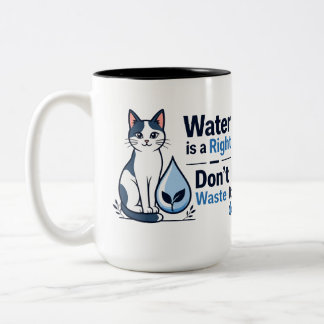 Schattige Kat Water Besparen Milieuvriendelijk Tweekleurige Koffiemok