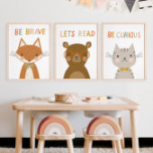 Schattige Kat Wees nieuwsgierig Kinder Poster