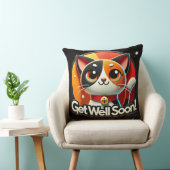 Schattige kat wenst beterschap kussen (Stoel)