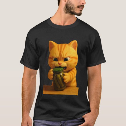 Schattige kat worstelt met pot, aanbiddelijke gean t-shirt (Voorkant)