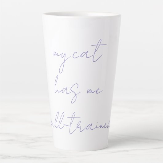 Schattige kat zegt latte mok (Voorkant)