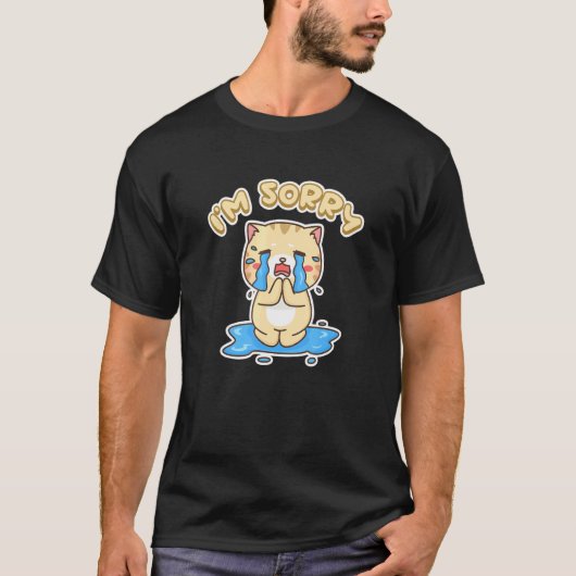 Schattige Kat Zegt Sorry T-shirt (Voorkant)