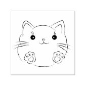 schattige kat zelf inkt rubberen stempel (Design)