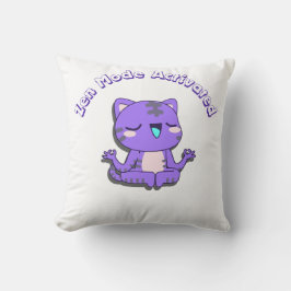 schattige kat, zen mode, zen cat kussen