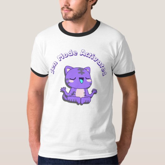 schattige kat, zen mode, zen cat t-shirt (Voorkant)