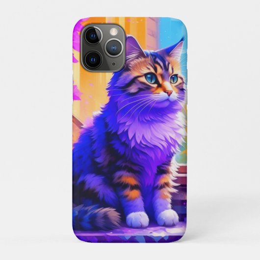 Schattige kat zit in raam Ai-kunst Case-Mate iPhone Case (Achterkant)