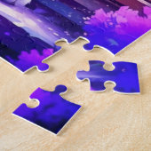 Schattige kat zit in raam Ai-kunst Legpuzzel (Zijkant)