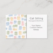 Schattige kat zit visitekaartje (Voorkant)