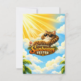 Schattige kat Zonneschijn Tester – Grappige Zomer Bedankkaart