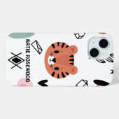 Schattige Kat zwart-wit monogram Case-Mate iPhone Case (Achterkant (horizontaal))