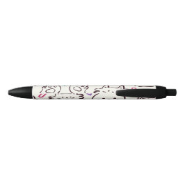 schattige kat zwarte inkt pen