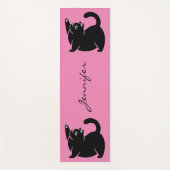 Schattige Kat zwarte kat yogamat (Voorkant)