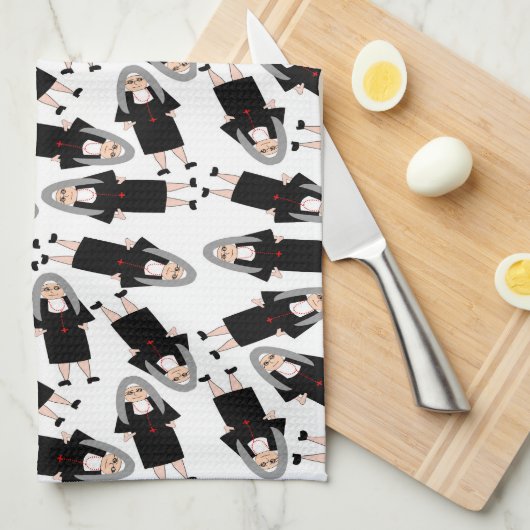 Schattige katholieke nonnen theedoek (Quarter Fold)