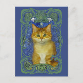 Schattige katje in Art Nouveau stijl Briefkaart (Voorkant)