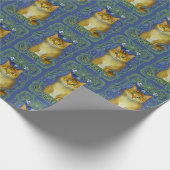 Schattige katje in Art Nouveau stijl Cadeaupapier (Hoek)