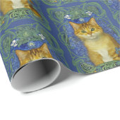 Schattige katje in  Art Nouveau stijl Cadeaupapier (Rol Hoek)