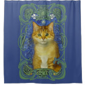 Schattige katje in  Art Nouveau stijl Douchegordijn (Voorkant)