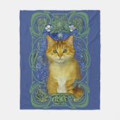 Schattige katje in Art Nouveau stijl Fleece Deken (Voorkant)