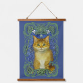 Schattige katje in  Art Nouveau stijl Hangend Wandkleed (Voorkant)