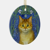 Schattige katje in  Art Nouveau stijl Keramisch Ornament (Rechts)