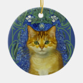 Schattige katje in  Art Nouveau stijl Keramisch Ornament (Voorkant)