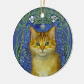 Schattige katje in  Art Nouveau stijl Keramisch Ornament (Links)