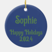 Schattige katje in  Art Nouveau stijl Keramisch Ornament (Achterkant)