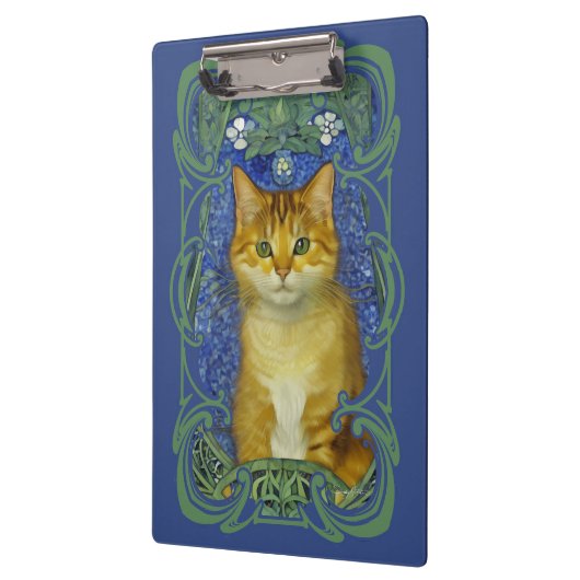Schattige katje in  Art Nouveau stijl Klembord (Links)