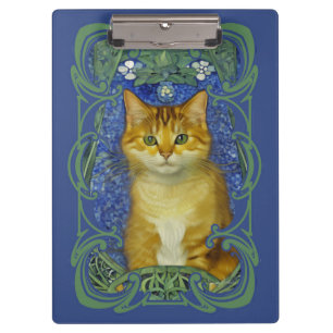 Schattige katje in Art Nouveau stijl Klembord