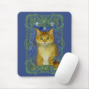 Schattige katje in Art Nouveau stijl Muismat