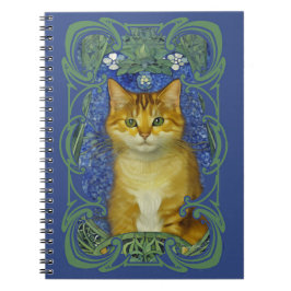 Schattige katje in  Art Nouveau stijl Notitieboek