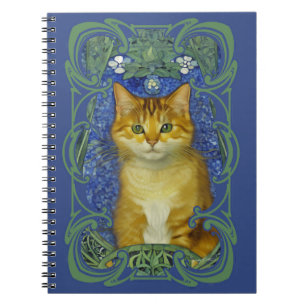 Schattige katje in Art Nouveau stijl Notitieboek