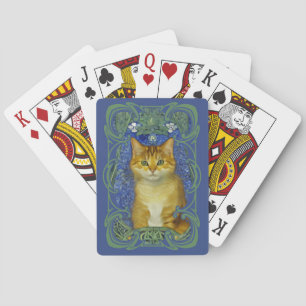 Schattige katje in Art Nouveau stijl Pokerkaarten